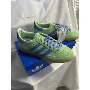 Adidas Originals Green and Blue Suede Sneakers with Gum Sole